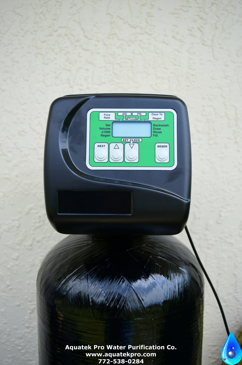 Pro 1000 series whole house carbon filter with solar powered control valve